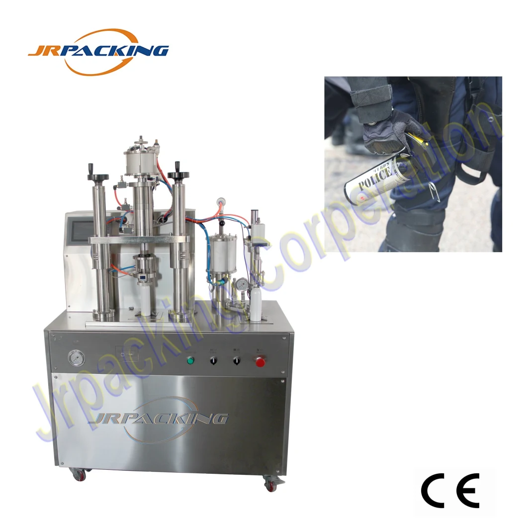 High Quality Semi-Automatic Bov Self Defense Aerosol Filling Machine with PLC Control