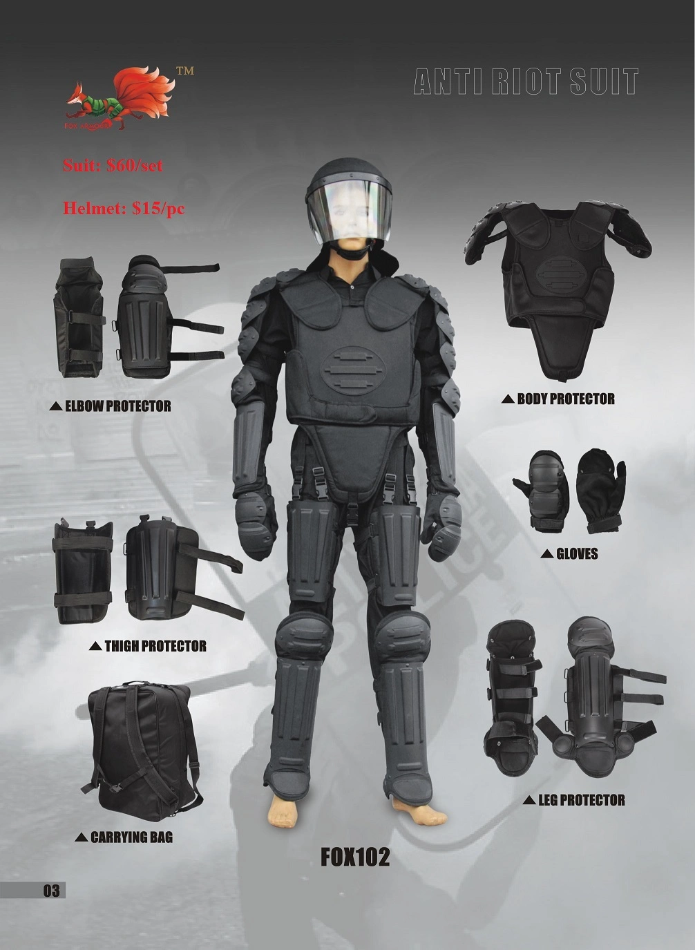 Hot-Sale Anti-Fire and Anti-Impact Military and Police Riot Control Gear