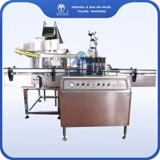 Máquina automática de llenado de latas de aerosol de autodefensa Qgq 750